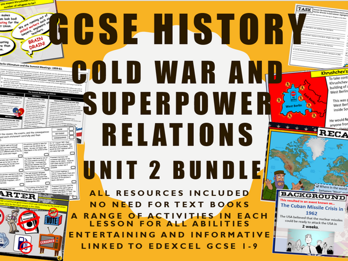 GCSE History Edexcel Cold War And Superpower Relations Unit 2 Bundle ...