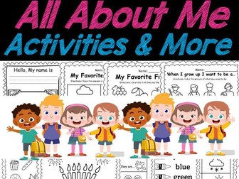 All About Me Activities and Worksheets for PreK, Kindergarten | Back to School