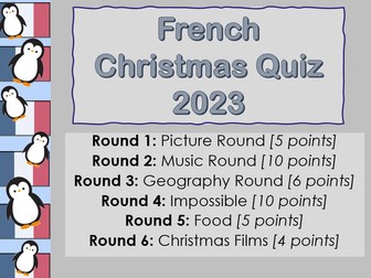 French Christmas Quiz 2023