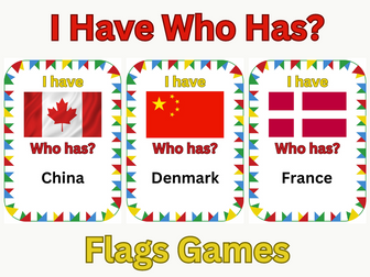 I Have Who Has? Flags Games.