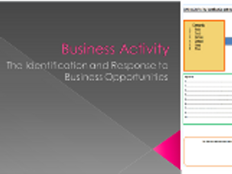 WJEC/Eduqas GCSE Business 2017 - Identification and Response to Business Opportunities