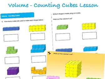 Year 6 Area, Perimeter and Volume - Volume Counting Cubes Lesson
