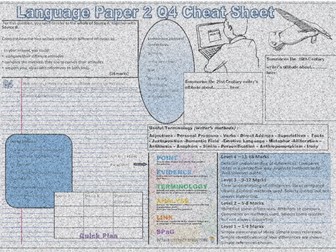 AQA Language Paper 2, Question 4, Cheat Sheet Planning Mat