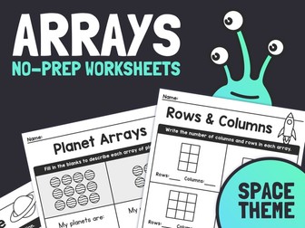 Practice Arrays Worksheets | No Prep Arrays Activity, Arrays Unit, Space Math