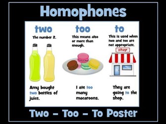 Homophone / Near Homophone Posters