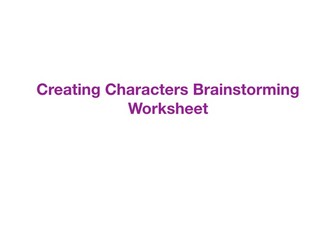 Worksheet for creating interesting fictional characters