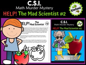 CSI Math Murder Mystery - HELP! The Mad Scientist #2 (x3 and x4 times tables)