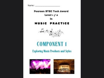 BTEC Music Award in Music Practice: Component 1 booklet