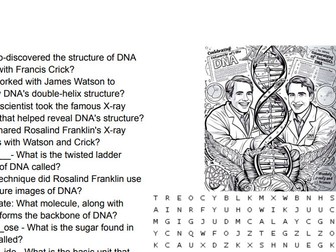Science cover work for non specialists - DNA dispute wordsearch printable