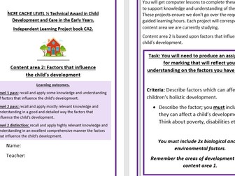 Cache Childcare Content Area 2 - Independent Booklet
