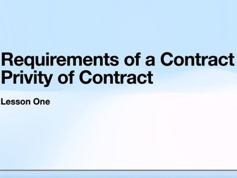 A Level Law- Requirements of Contract & Privity of Contract