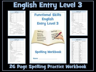 English Functional Skills - Entry Level 3 - Spelling Workbook