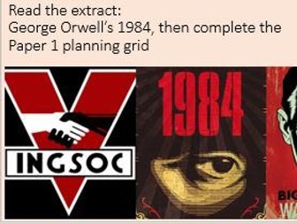 Orwell 1984 Paper 1 Q2 Q4 language gcse revision