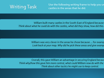 Medieval Castles - Why did William Win? - Dyslexic Writing Frame