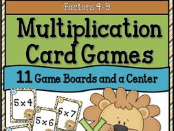 Multiplication Card Games using Factors 4 to 9