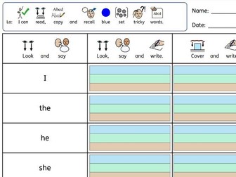 Jolly Phonics Tricky Words - Blue set  Worksheet and PPT (inPrint)