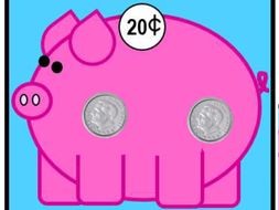 Manipulating Coins Piggy Bank Activity
