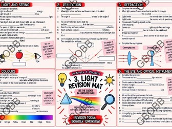 KS3 Activate 1 Physics: Light Revision Mat