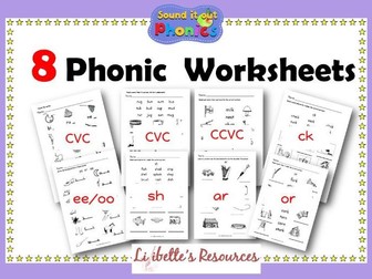 8  Phonics Worksheets FREE