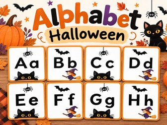 October Alphabet Letter Cards