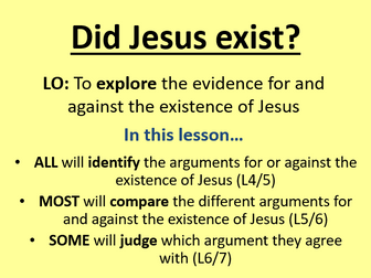 Did Jesus exist? observation  lesson with plan