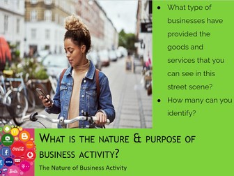 AS Business Business and its Environment: The nature of business activity Cambridge International