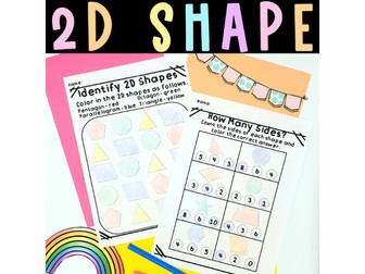 2D Shapes Worksheets Shape Properties