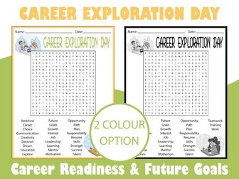 Career Exploration Day Word Search Puzzle | Career Readiness & Future Goals