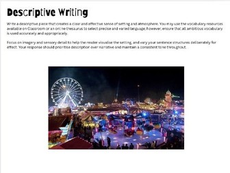 Descriptive Writing GCSE Activity with WAGOLL