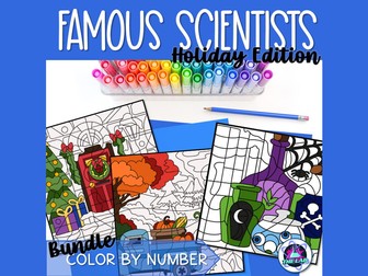 Famous Scientists Color by Number Bundle