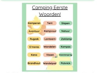 Camping Eerste Woorden Poster