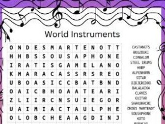 World Instruments Word Search
