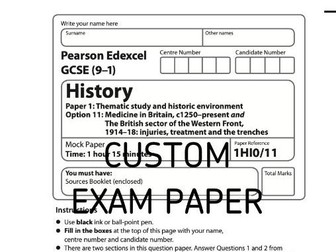 Custom Mock Paper Edexcel GCSE (9-1) History Option 11