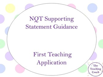 NQT Supporting Personal Statement Guidance Example Template – First Application - Training Trainee