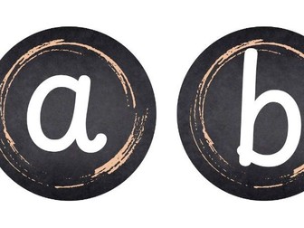 Blackboard Circular Lettering Lowercase and Uppercase