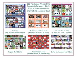 Phonics Final Consonant Clusters ct-ft-lt-nt-pt 6 Game Bundle
