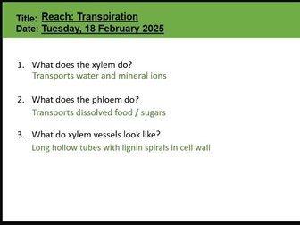 Reach - Transpiration
