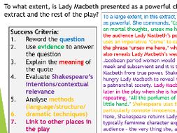 Lady Macbeth revision and exam practice lesson