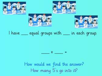 Christmas Multiplication - KS1 Year 2 - Multiply by 5 / Groups of 5 - Full Lesson