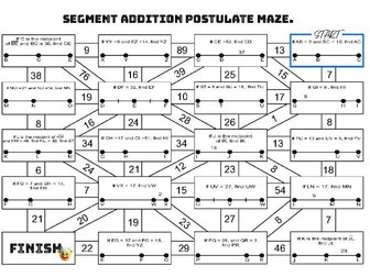 Segment addition postulate maze