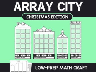 Christmas Array City Math Craft / Multiplication Arrays Activity / Winter Math