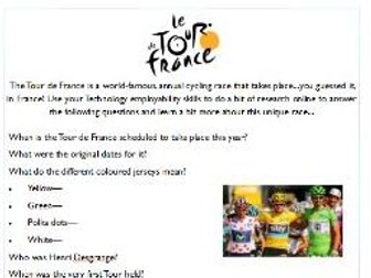 2020 Tour de France activities - remote learning