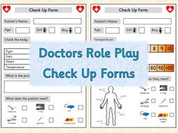 Doctors Role Play - Check up Forms and Prescriptions | Teaching Resources