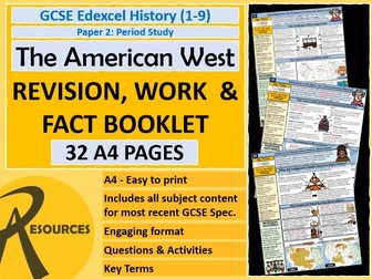American West - Revision Workbook Knowledge Organisers - Edexcel