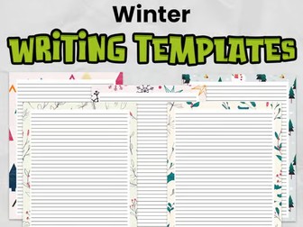 Winter Writing Template with Border | 30 Designs with Thick & Thin Lines