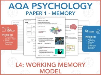 L4: Working Memory Model - Memory - Paper 1 - AQA Psychology