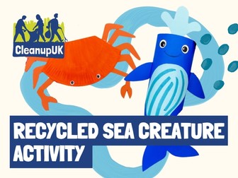 Recycled Sea Creature Activity Sheets - CleanupUK