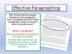 English KS3 Paragraphing | Teaching Resources