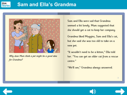 Sam and Ella's Grandma Interactive Storybook - Independent Reader Level - PSHE KS1