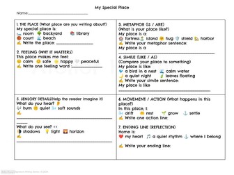 Grade 5 Writing | Lyric Poetry: My Special Place (Module 8)